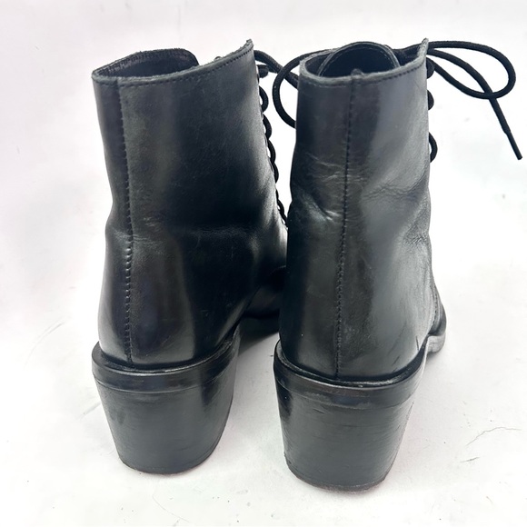 Jeffrey Campbell Zephyr Boot Size 9 Black Leather Lace-up Ankle Boots - Picture 4 of 11